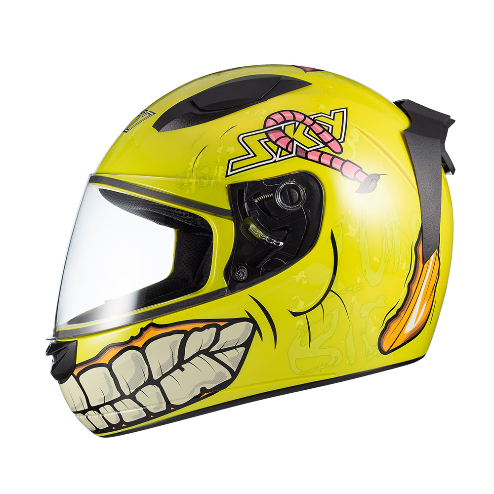 CAPACETE SKY TWO ZOMBIE VERDE BRILHO TRANSF VERDE 62