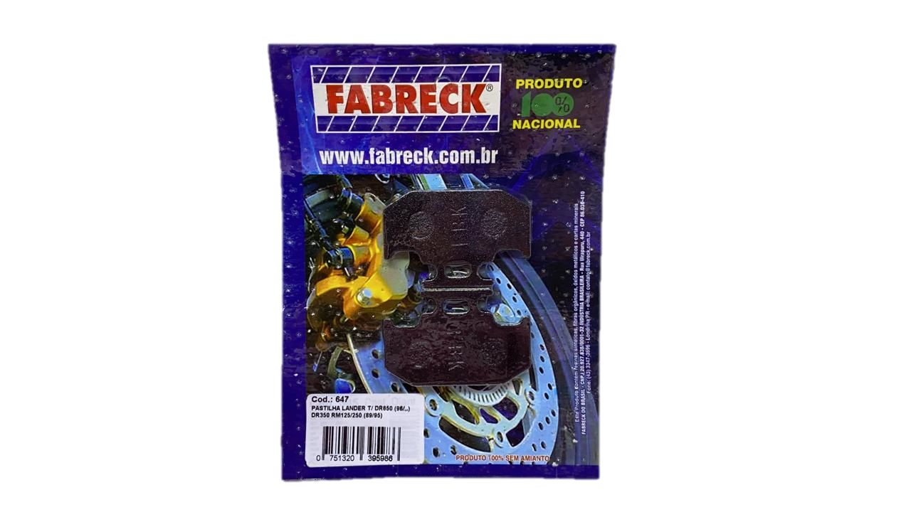PASTILHA FREIO XTZ250 LANDER FAZER250 TRASEIRA FABRECK
