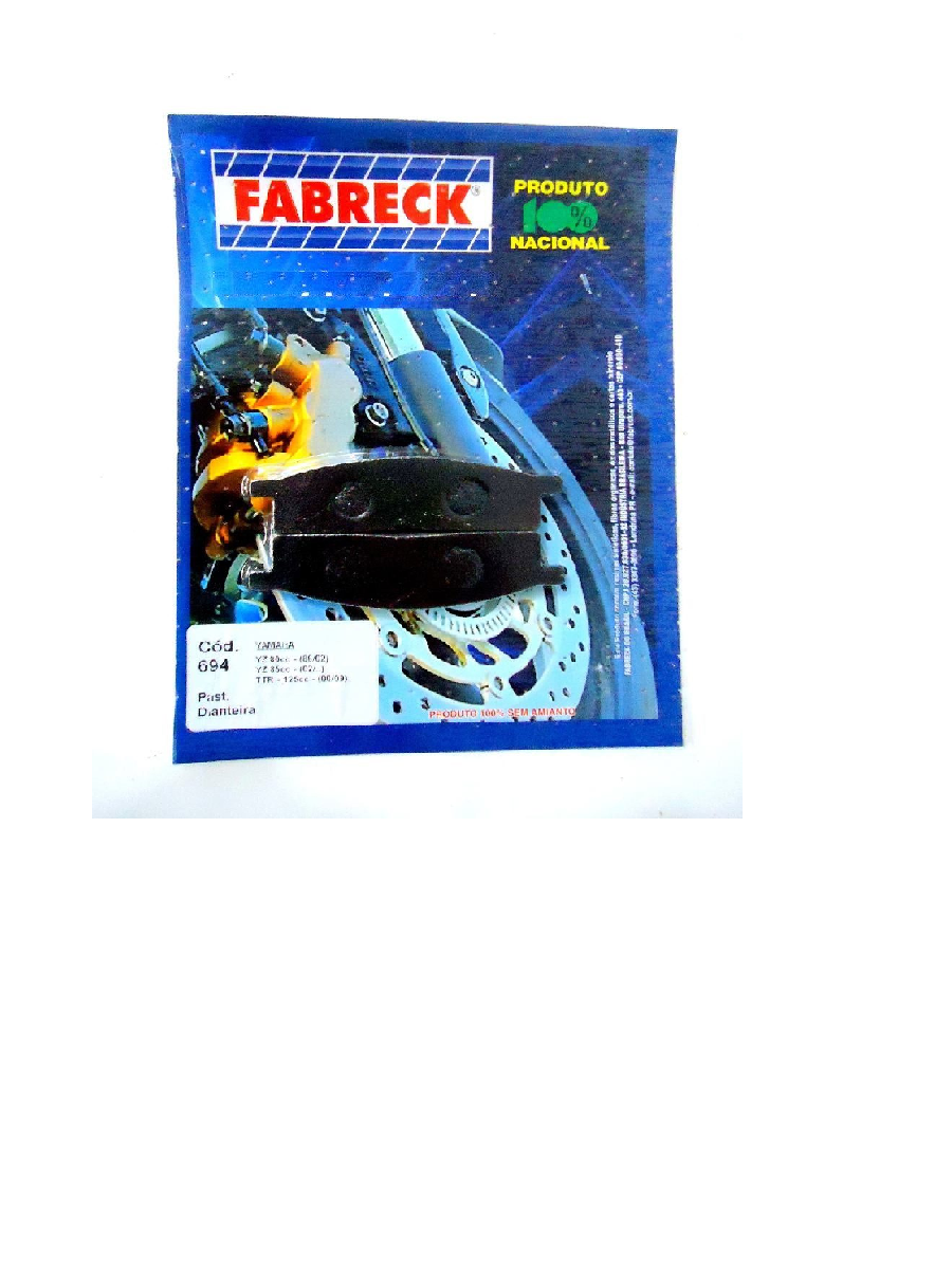 PASTILHA FREIO TTR125 YZ80 S-T-U-W DIANTEIRO