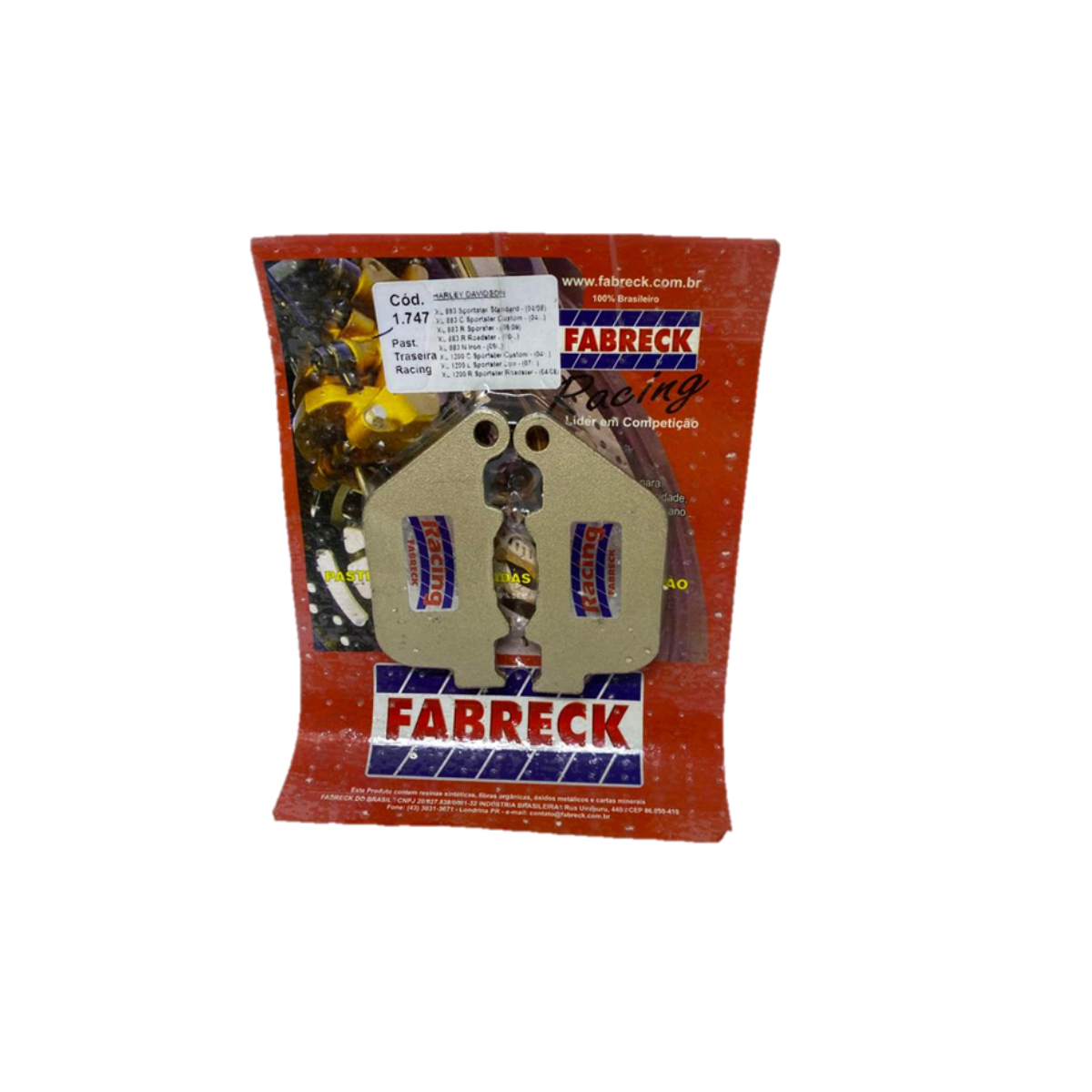 PASTILHA FREIO HARLEY XL883 XL1200 TRASEIRA