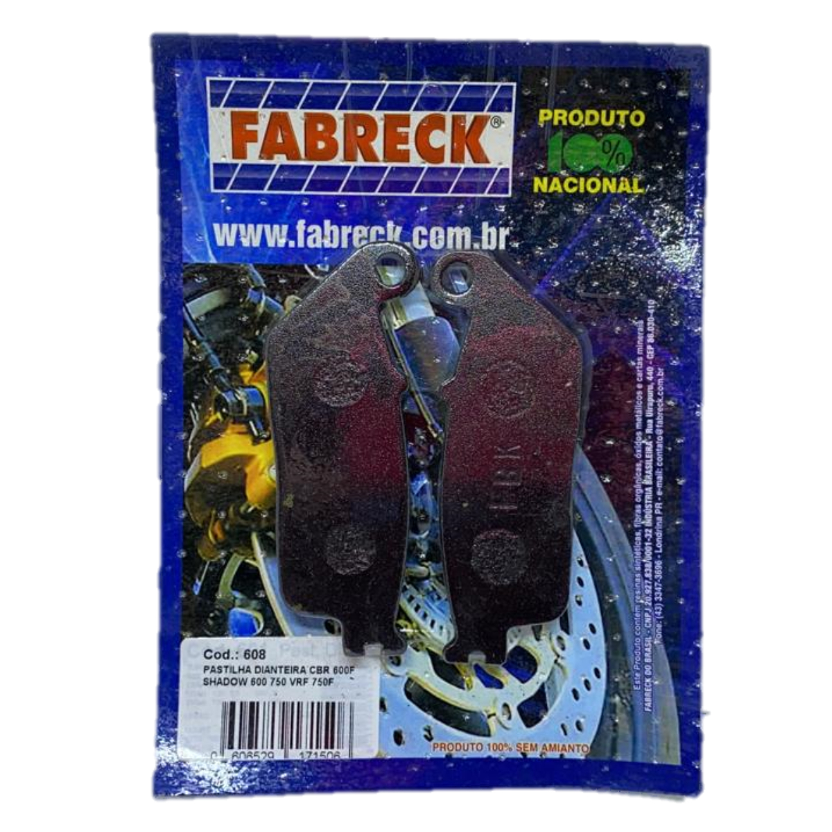 PASTILHA FREIO HORNET 08 A 16 SHADOW600-750 FABRECK