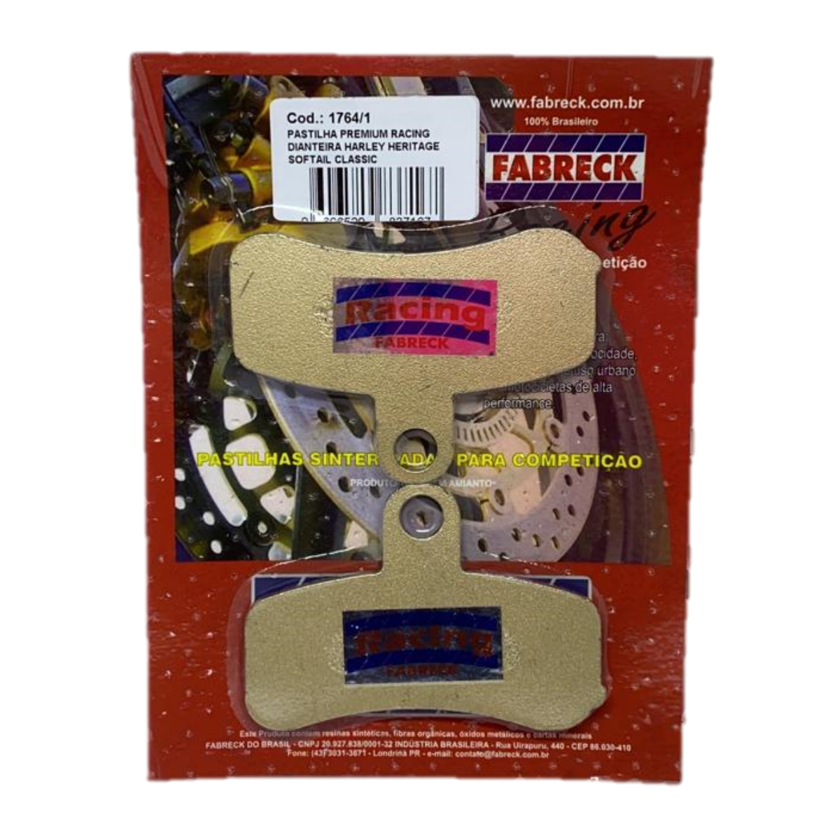 PASTILHA FREIO HARLEY HERITAGE SOFTAIL CLASSIC DIANTEIRA FABRECK