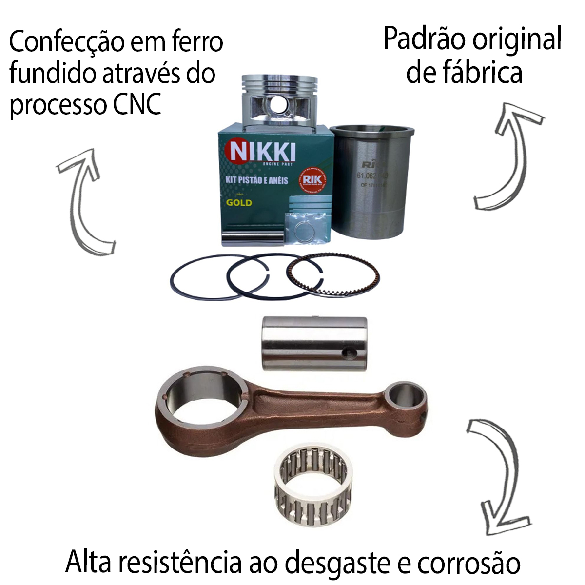 PISTÃO NIKKI CAMISA E BIELA XT225