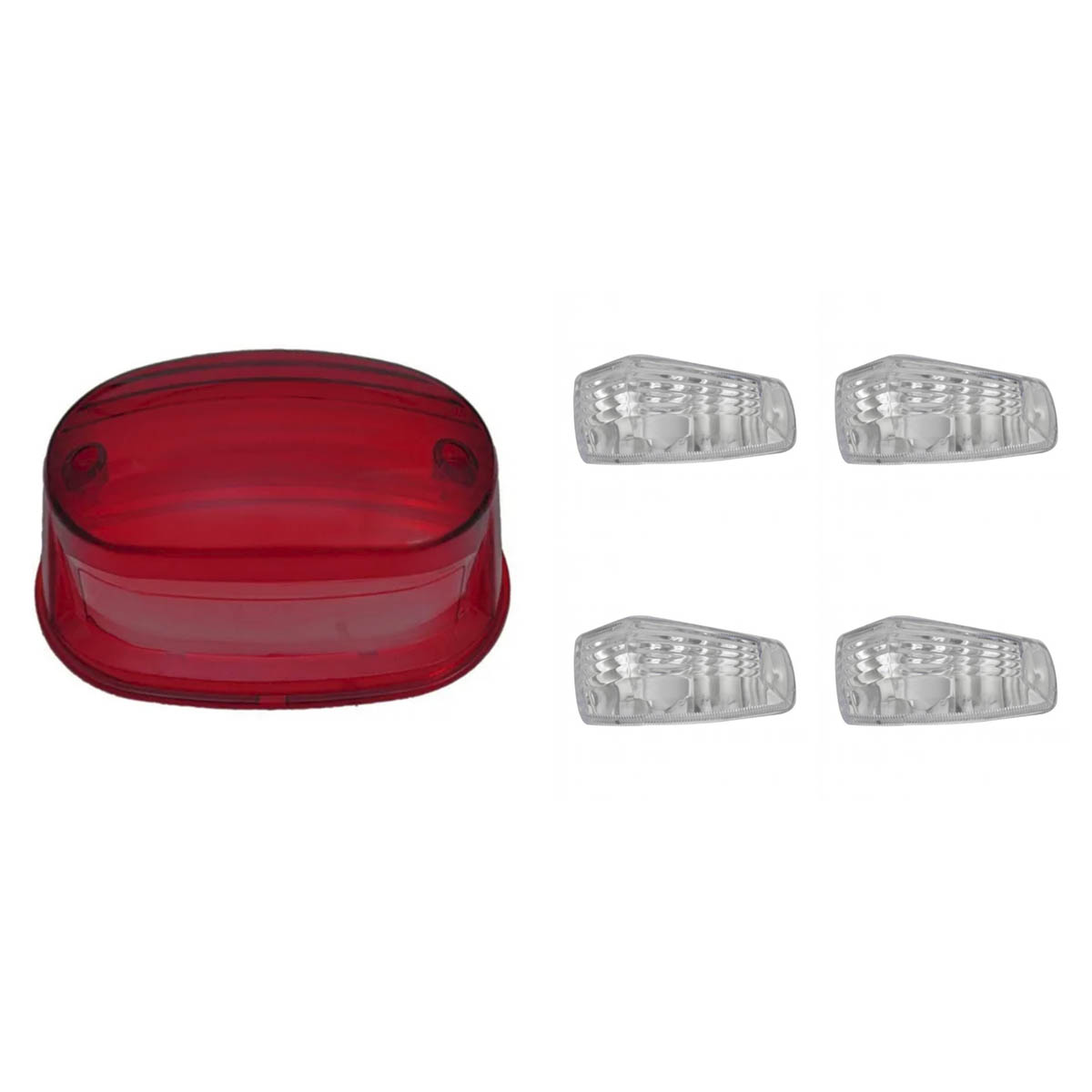KIT LENTE LANTERNA+LENTE PISCA YES125 VERMELHO E CRISTAL