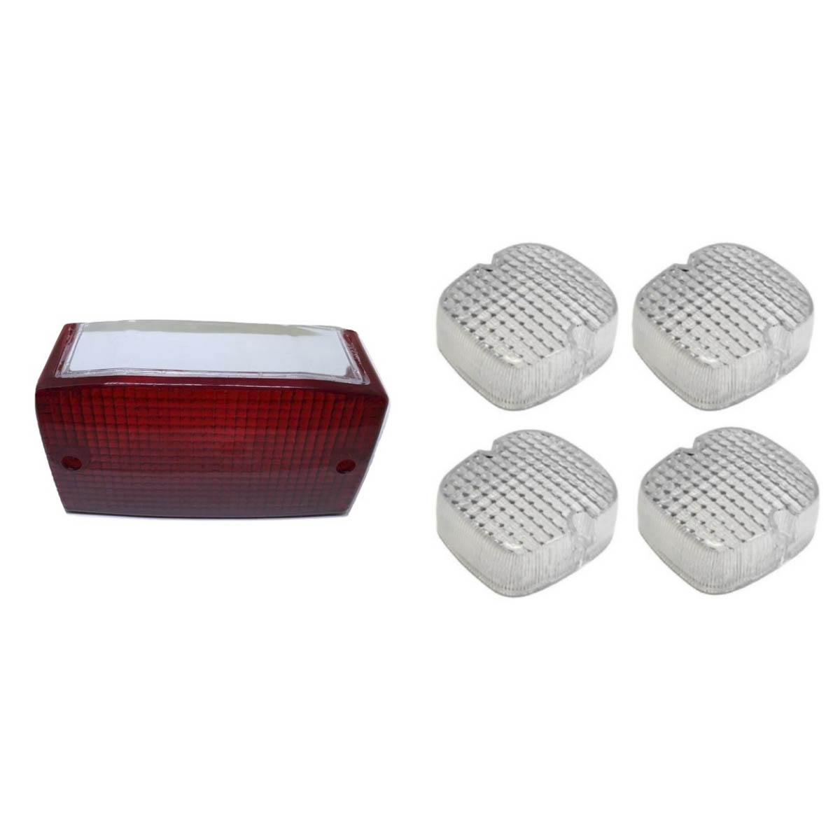 KIT LENTE LANTERNA+LENTE PISCA CB400 CB450 VERMELHO CRISTAL