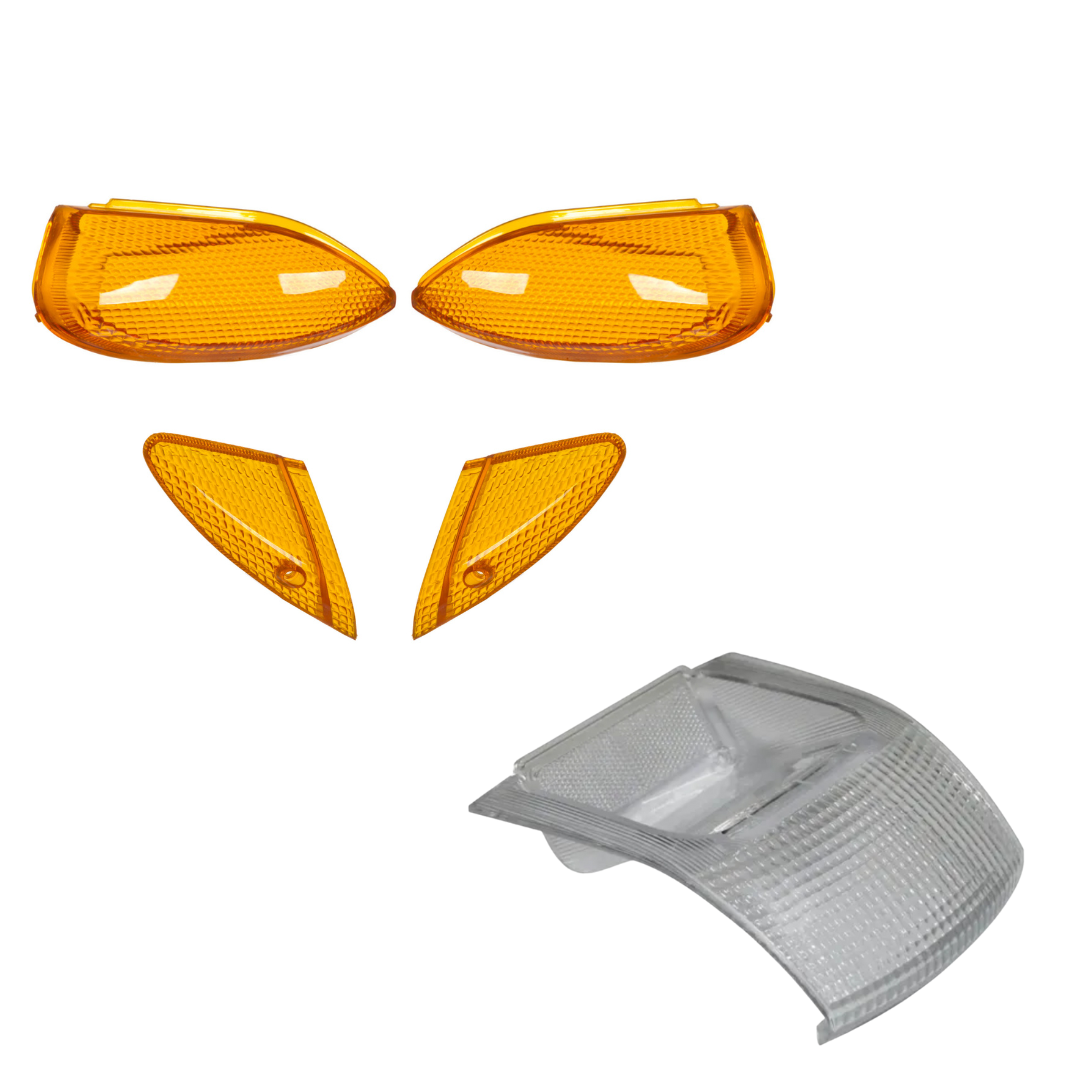 KIT LENTE LANTERNA+LENTE PISCA BIZ100 CRISTAL E AMARELO