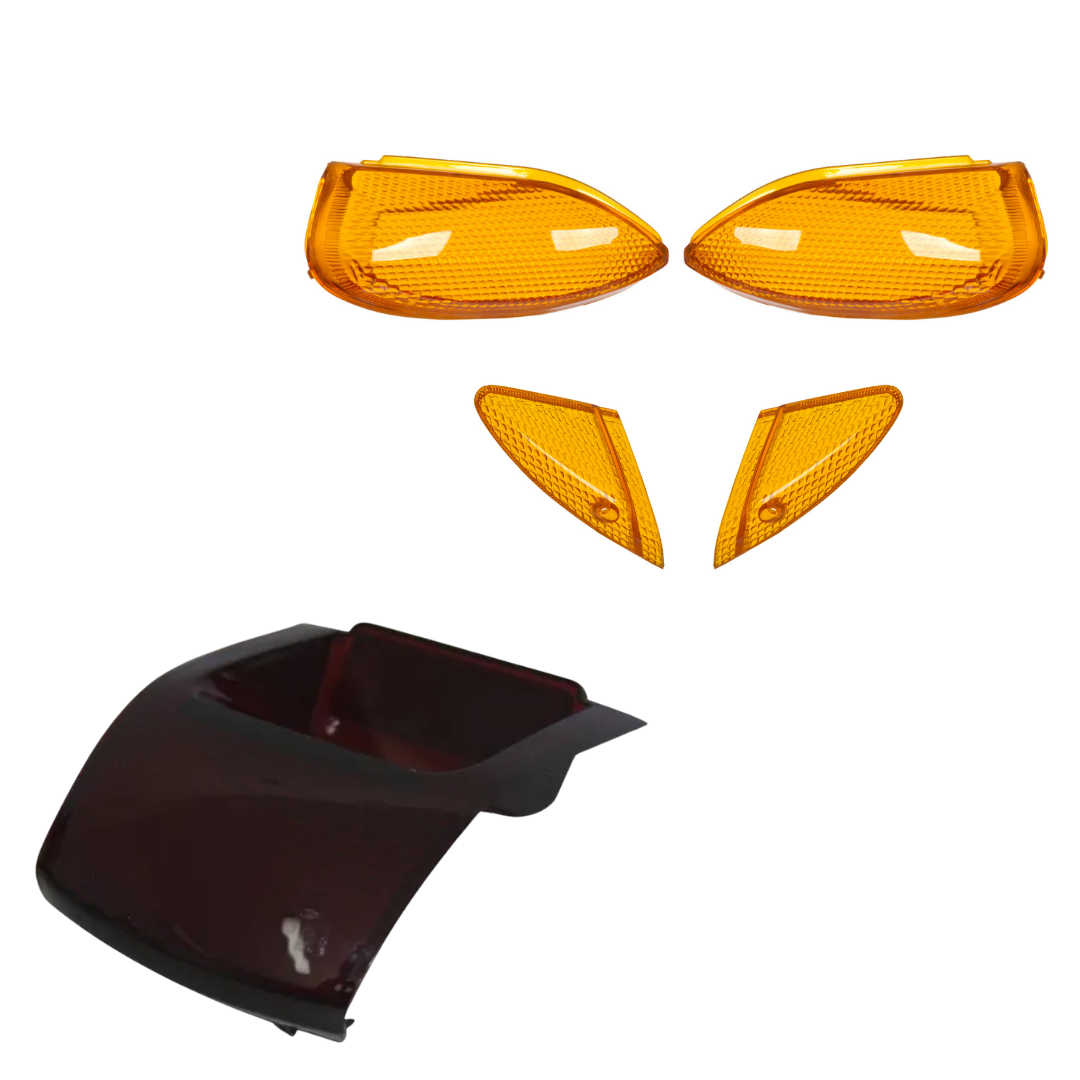 KIT LENTE LANTERNA+LENTE PISCA BIZ100 FUMÊ E AMARELO