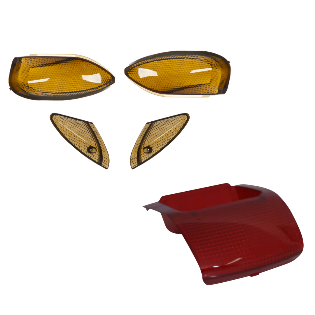 KIT LENTE LANTERNA+LENTE PISCA BIZ100 VERMELHO E FUMÊ