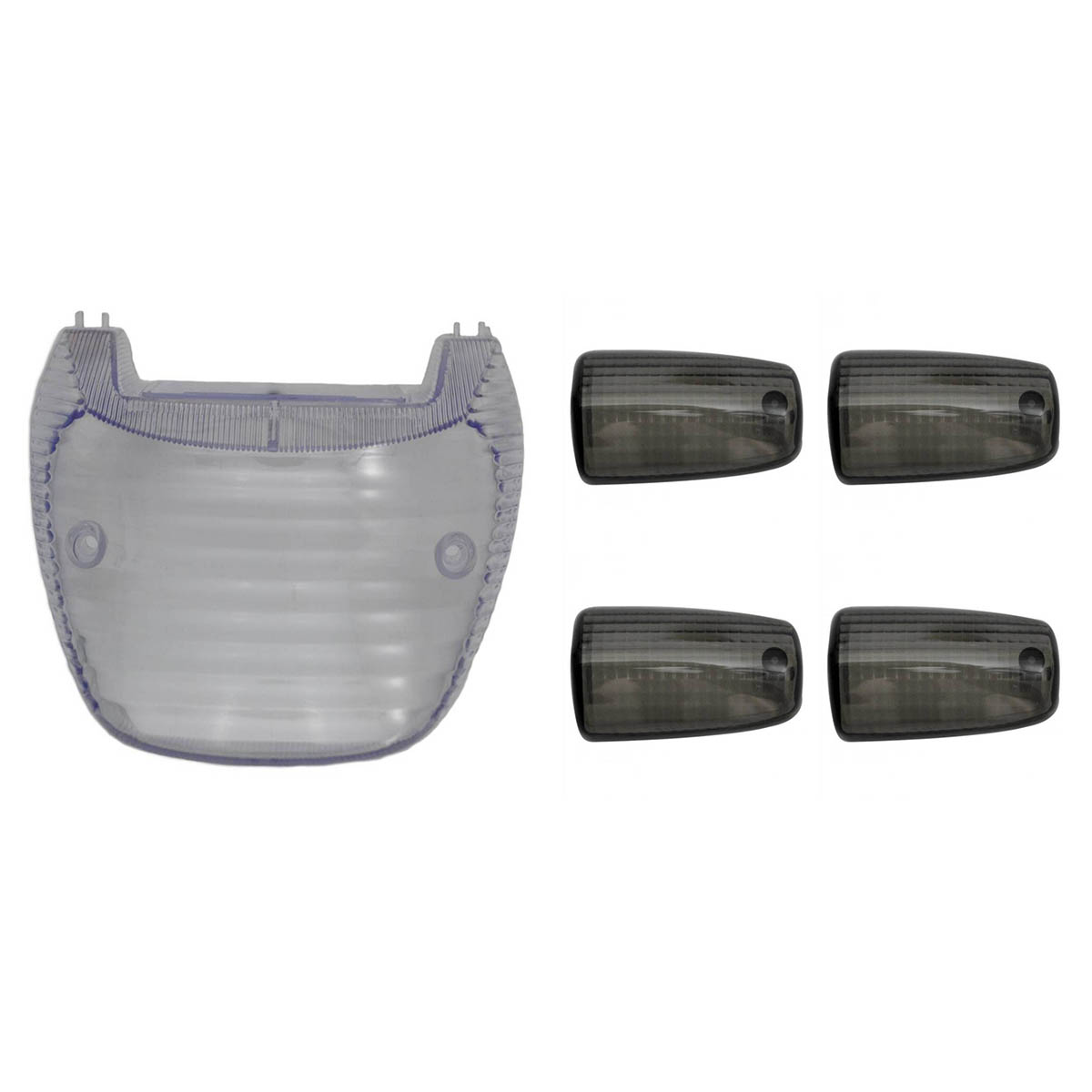 KIT LENTE LANTERNA+LENTE PISCA CG125 2000 CRISTAL E FUMÊ CLARO
