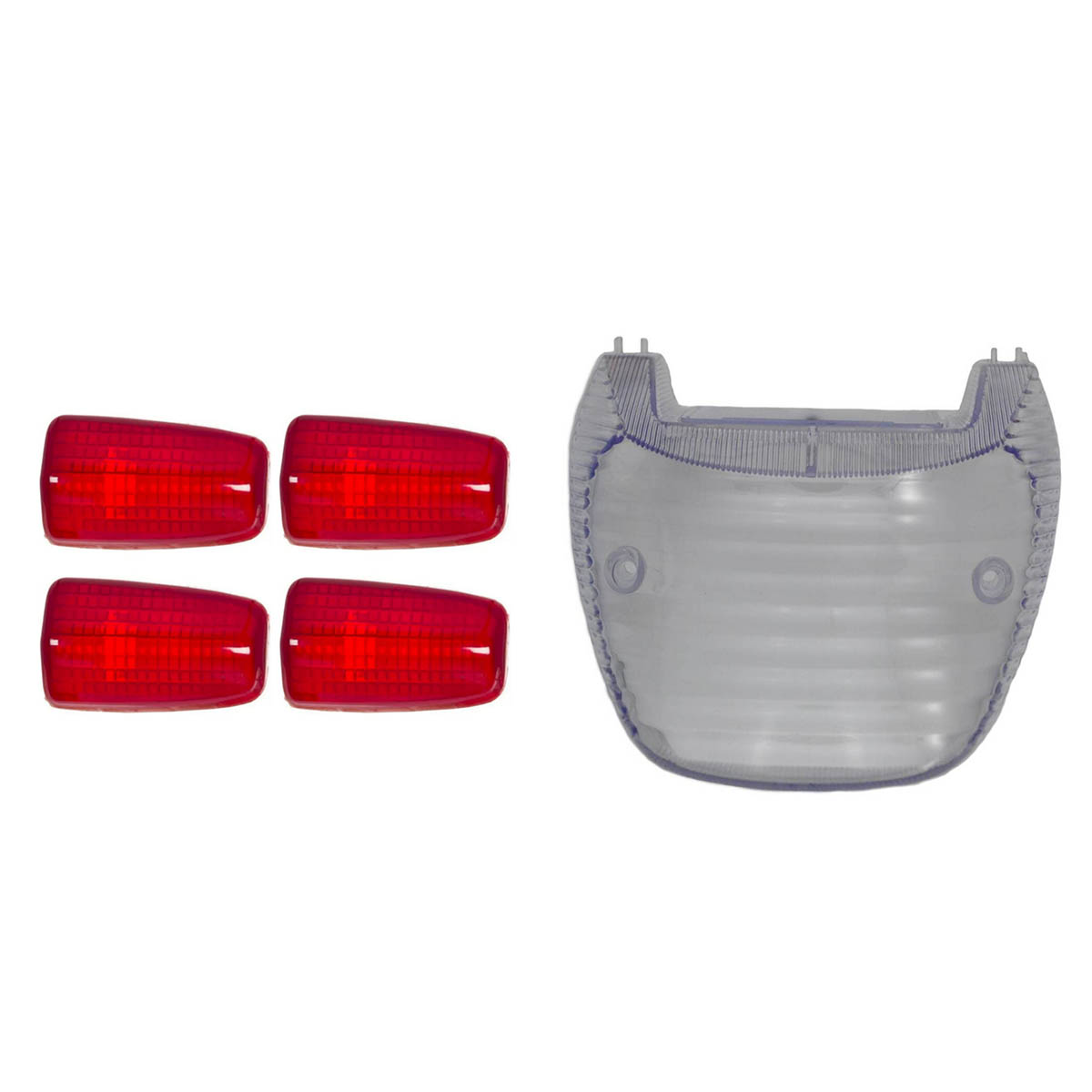 KIT LENTE LANTERNA+LENTE PISCA CG125 2000 CRISTAL E VERMELHO