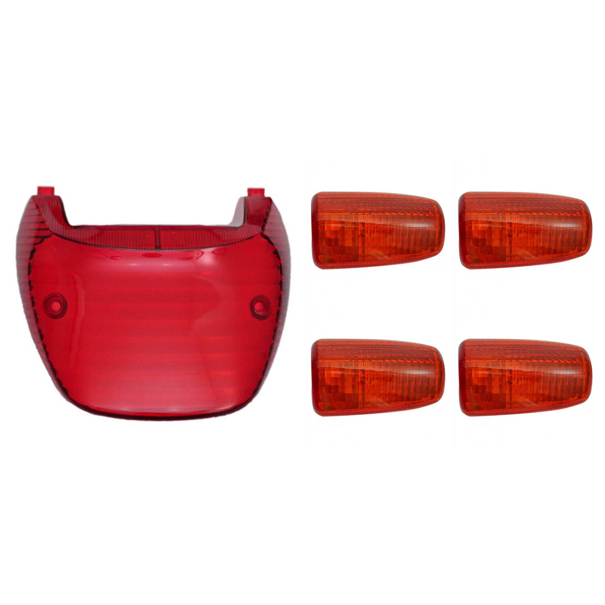 KIT LENTE LANTERNA+LENTE PISCA CG125 2000 VERMELHO E AMARELO
