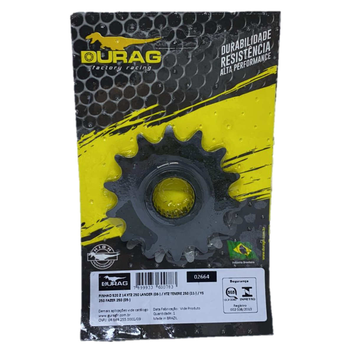 PINHAO XTZ250 LANDER TENERE FAZER250 14D PASSO 520