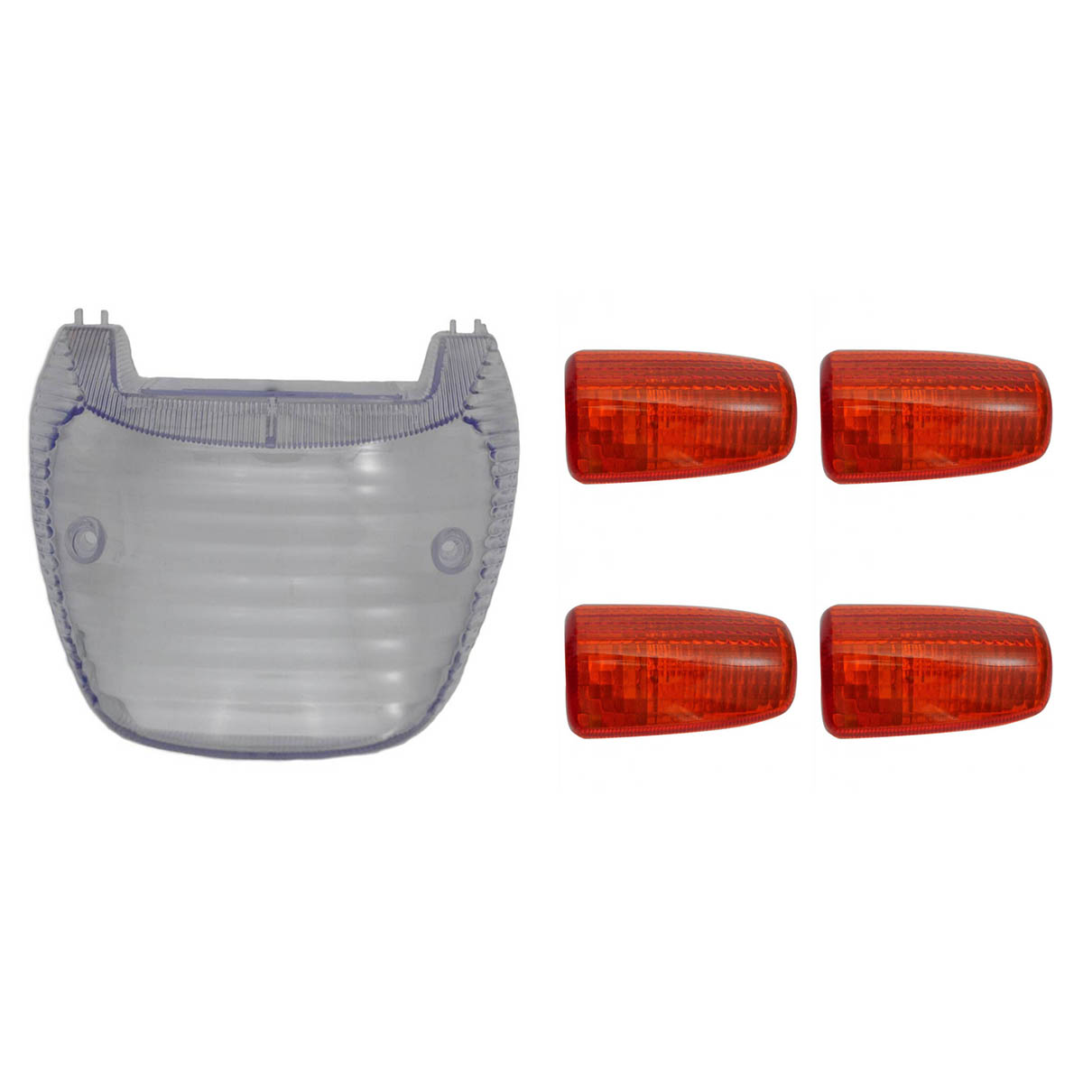 KIT LENTE LANTERNA+LENTE PISCA CG125 2000 CRISTAL E AMARELO