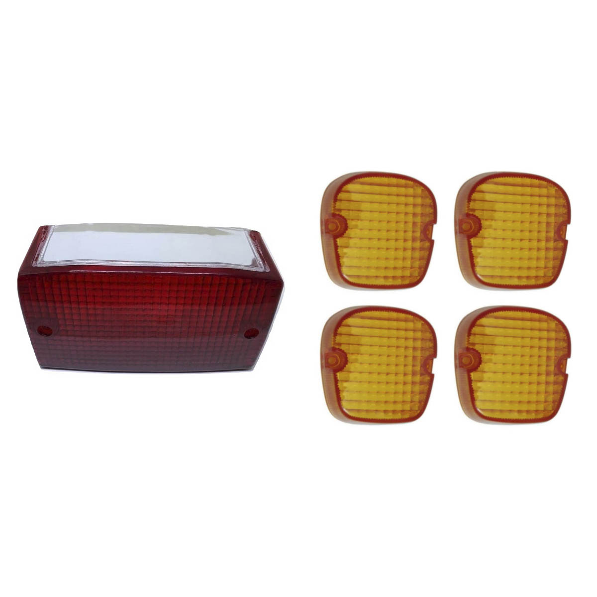 KIT LENTE LANTERNA+LENTE PISCA CB400 CB450 VERMELHO E AMARELO