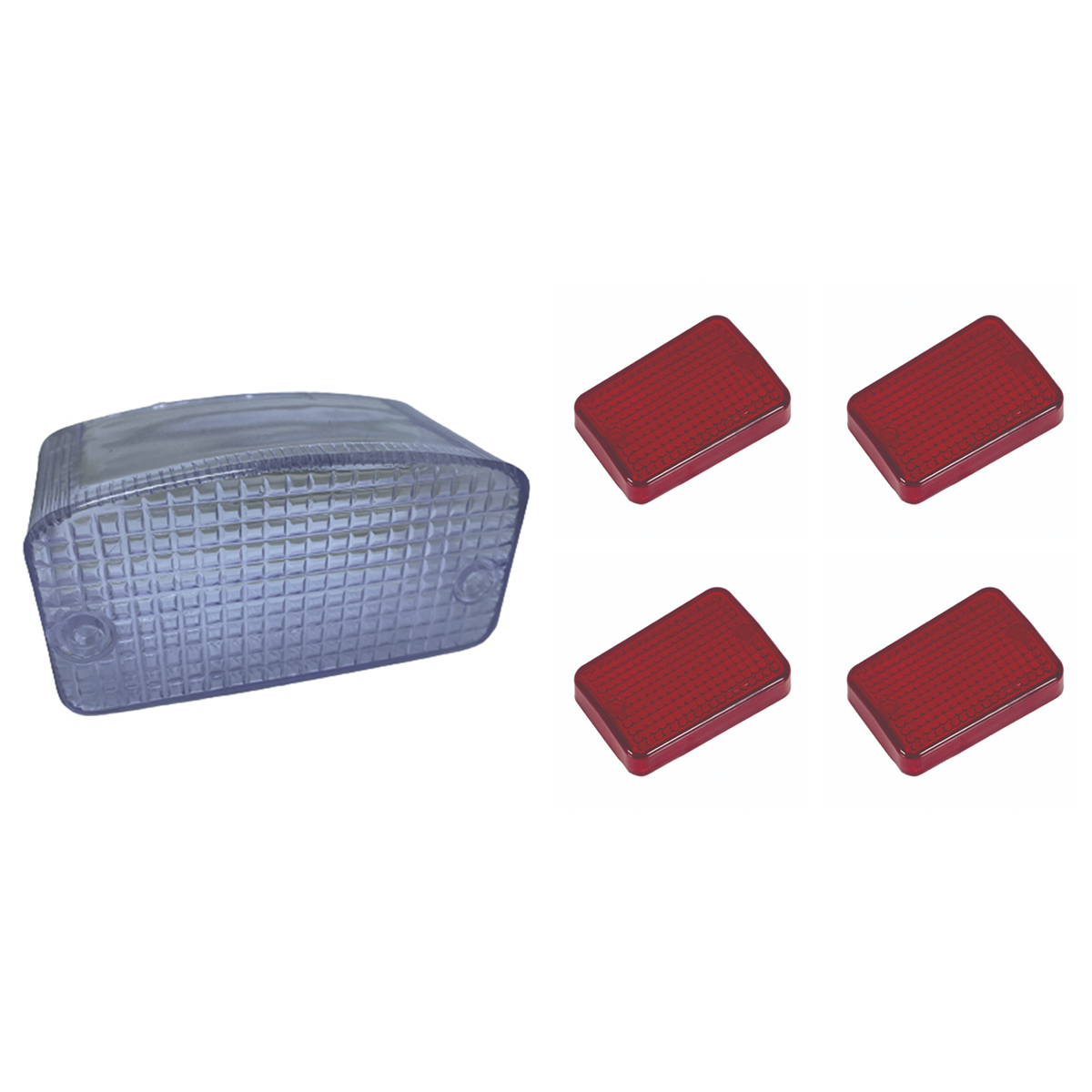 KIT LENTE LANTERNA+LENTE PISCA CG125 99 CRISTAL E VERMELHO