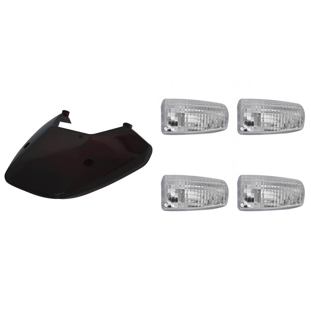 KIT LENTE LANTERNA+LENTE PISCA CG125 2000 FUMÊ E CRISTAL