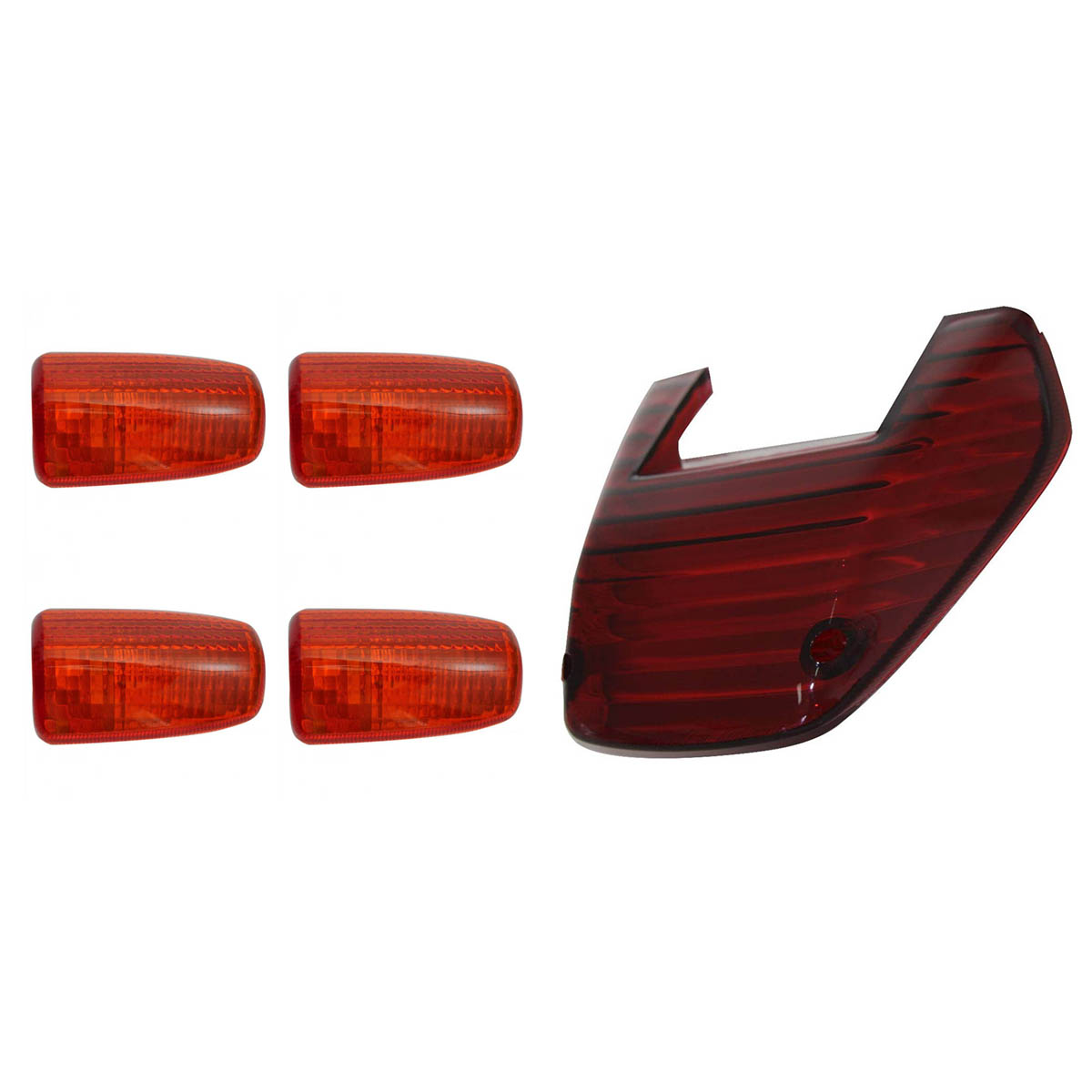 KIT LENTE LANTERNA+LENTE PISCA CBX250 VERMELHO E AMARELO