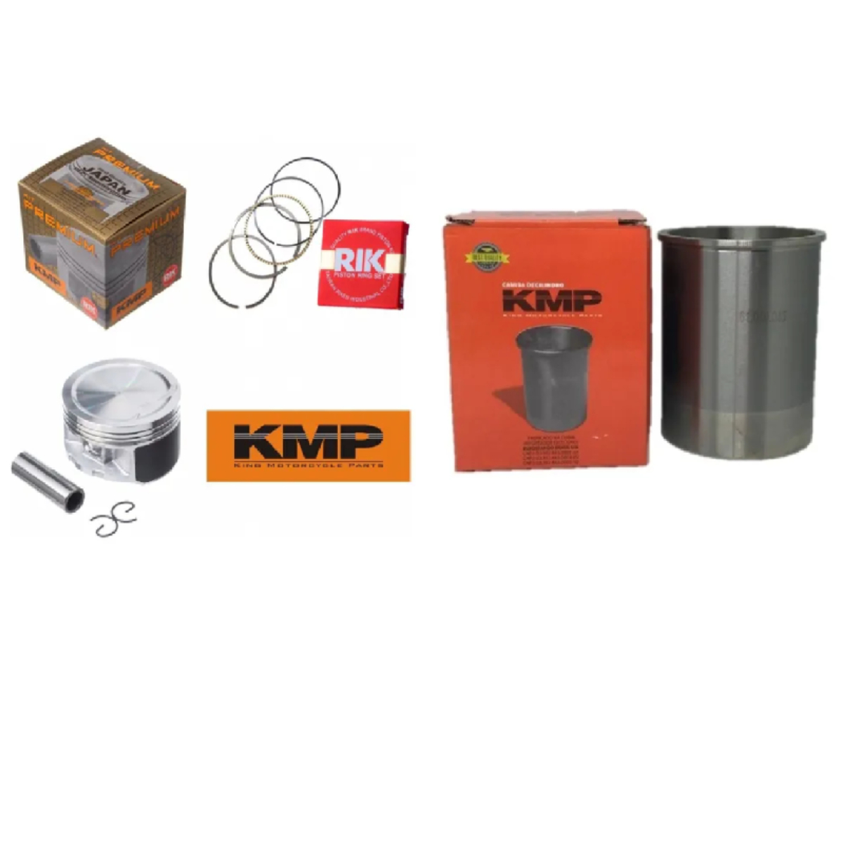 KIT PISTÃO+ANEL PREMIUM +CAMISA CILINDRO KMP CB300 XRE300