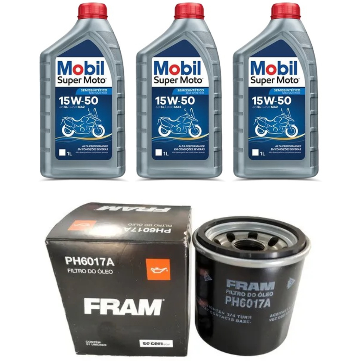 KIT TROCA ÓLEO MOBIL 15W50 FILTRO XJ6