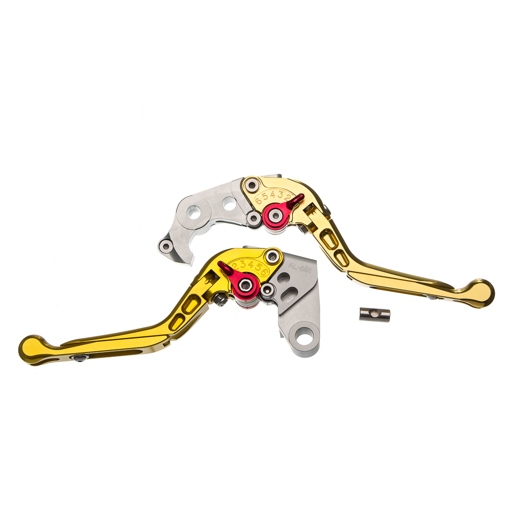 MANETE MOTO X SUPER BIKE PAR C REGULAGENS 3/4 DEDOS ESCAMOTEAVEL – DOBRAVEL ZX6R DOURADO