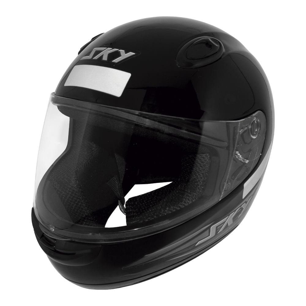 CAPACETE SKY NIMBUS PRETO BRILHO C/ ADESIVO CINZA TAMANHO 56