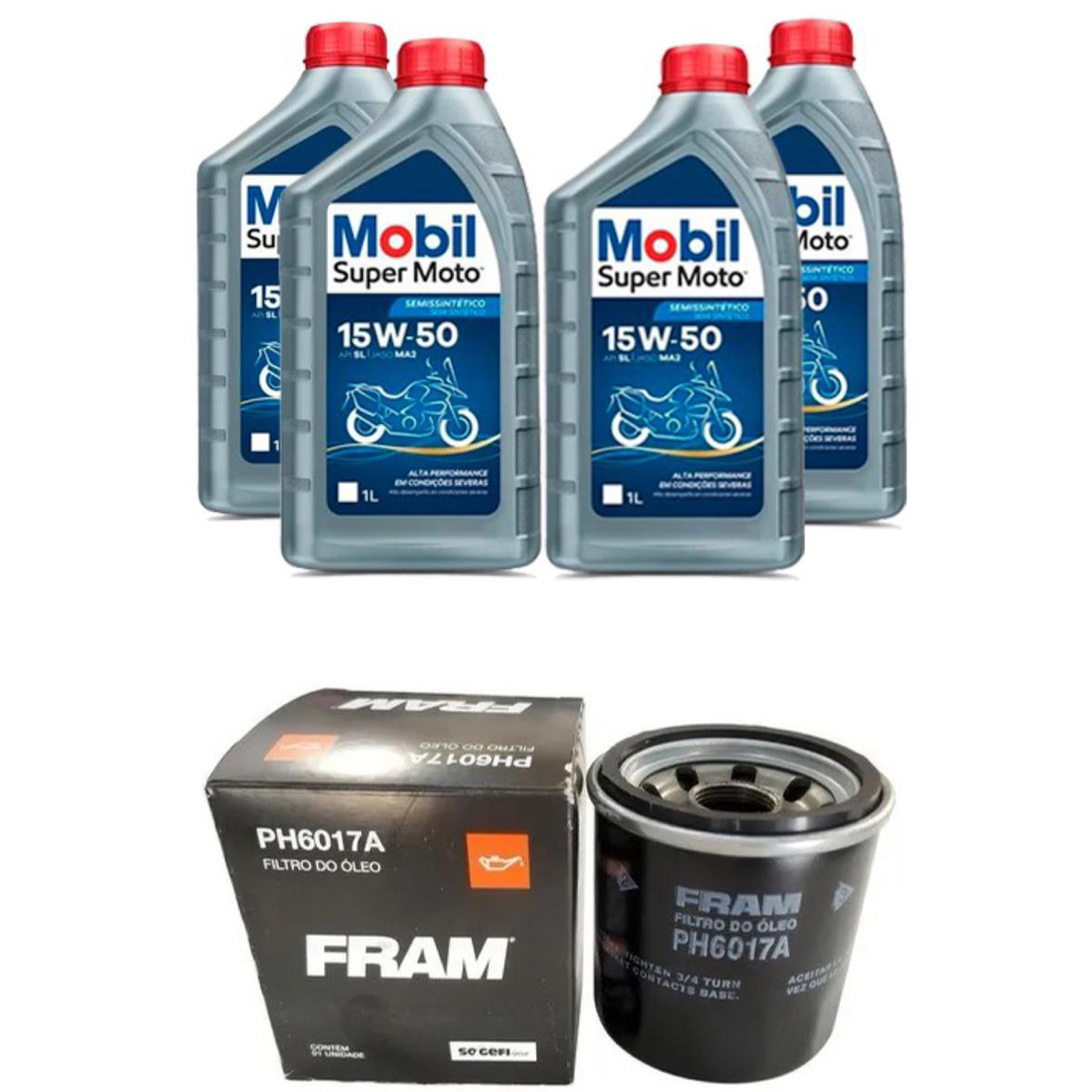 KIT TROCA ÓLEO MOBIL 15W50 FILTRO YZF R1