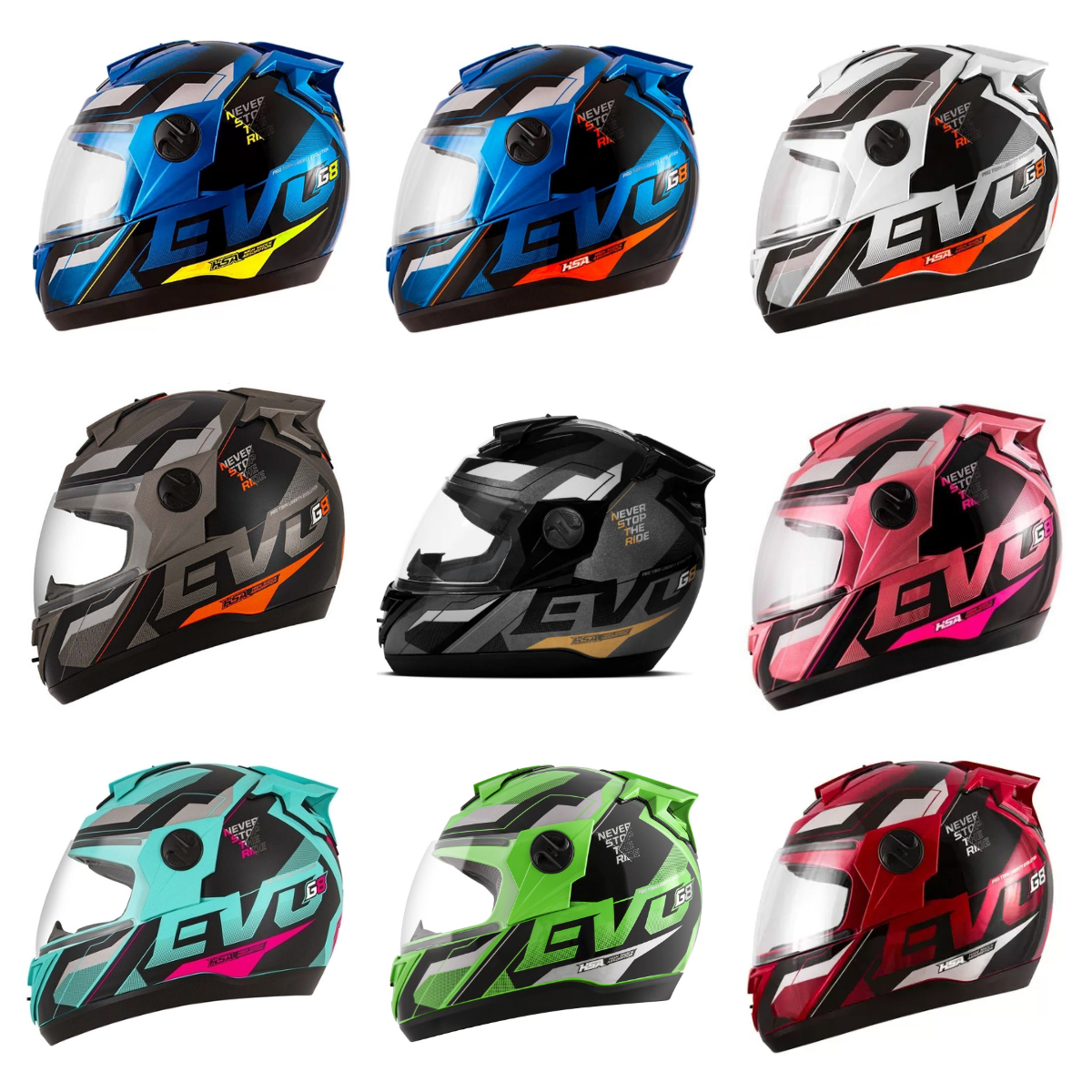 CAPACETE PROTORK G8 EVO BRILHANTE TAM.58 Cores