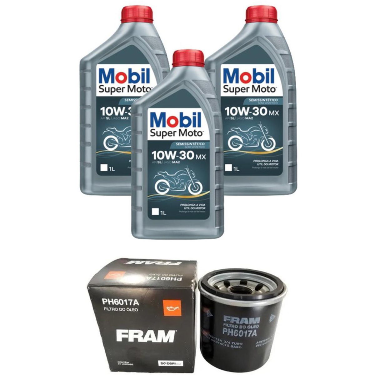 KIT TROCA ÓLEO MOBIL 10W30 FILTRO CB600 HORNET CBR600 08/14