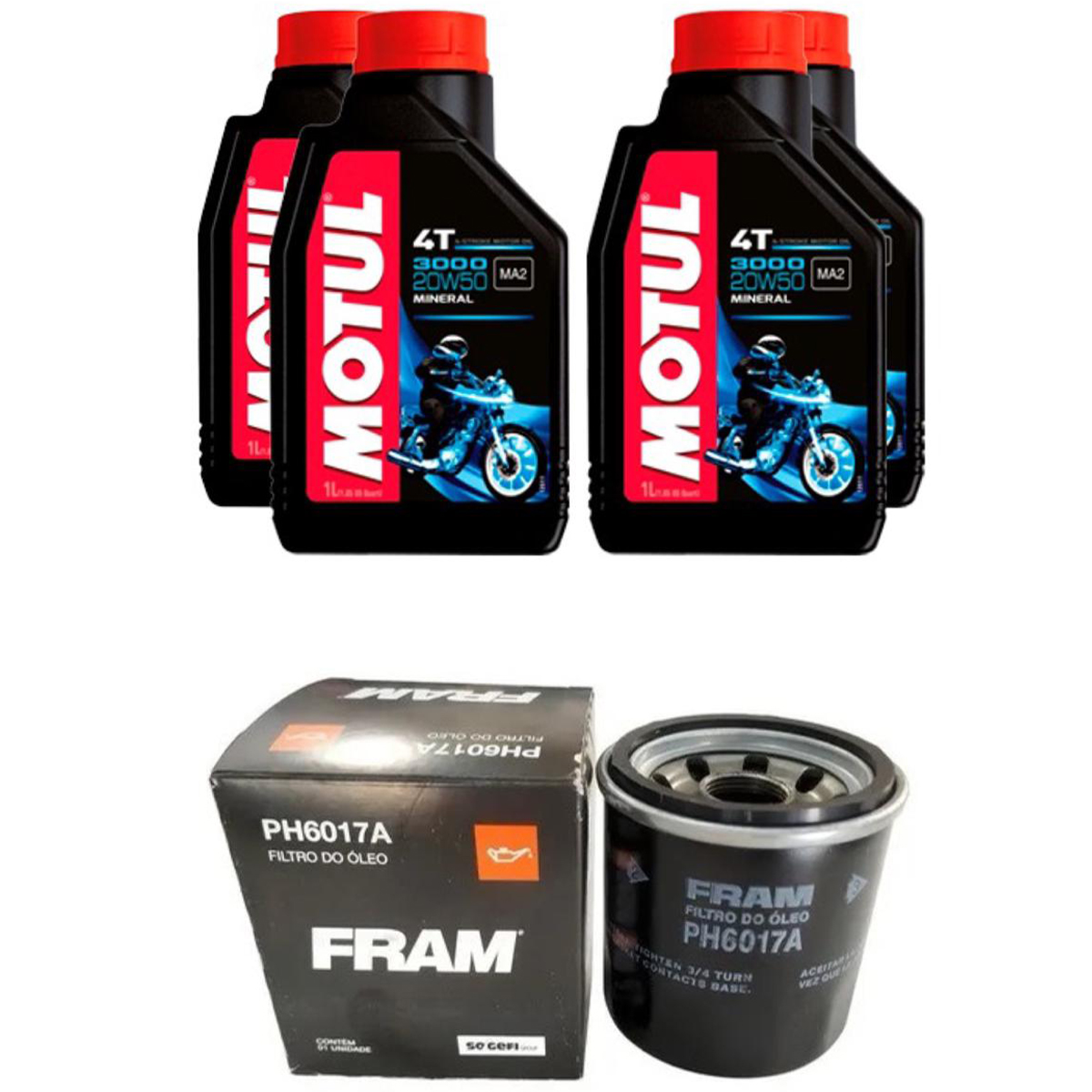 KIT TROCA ÓLEO MOTUL 3000 FILTRO ZX6R ZX6 ZX10 NINJA 1000