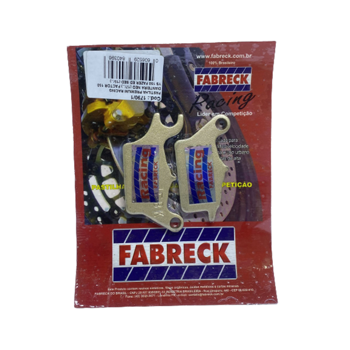 PASTILHA FREIO FACTOR150 17 FAZER150 NEO RACING