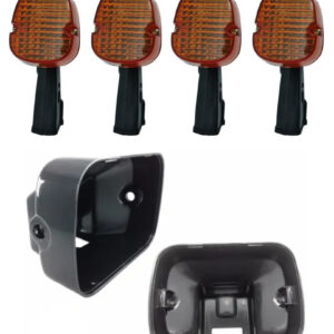 KIT CARCAÇA FAROL PRETA E PISCAS CB400