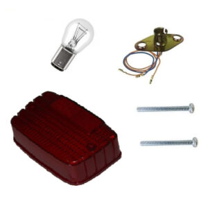 KIT LENTE LANTERNA+PARAFUSO+SOQUETE+LAMPADA CG125 83 VERMELHO