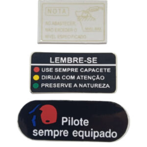 ADESIVO TANQUE PILOTE NOTA ABASTECER CG125 ML TURUNA KIT C/ 3