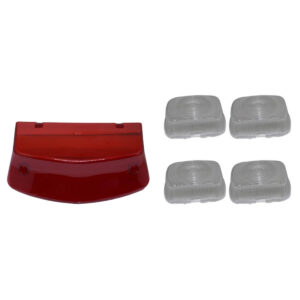 KIT LENTE LANTERNA+LENTE PISCA YBR125 VERMELHO E CRISTAL